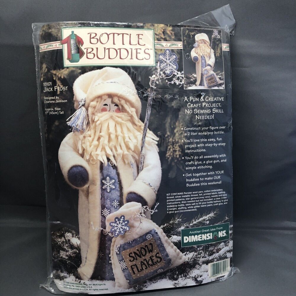 Bottle Buddies Jack Frost Dimensions 1996 17"Christmas craft project Kit 18101
